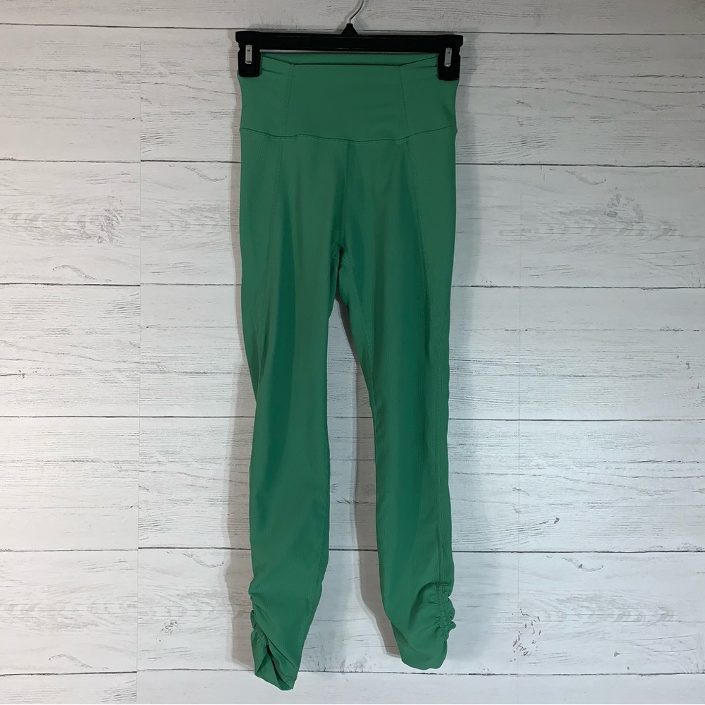 Wilo The Label green ribbed Athletic leggings Womens XS  mid Waist Yoga Gym